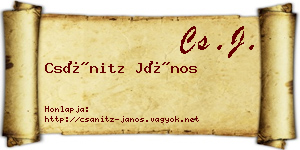 Csánitz János névjegykártya