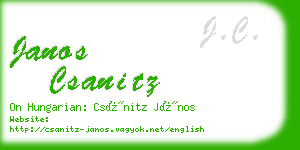 janos csanitz business card